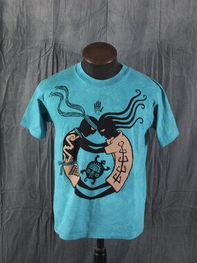 Vintage Tribal Shirt - Soul Mate Stone Wash Blue by Dagoli - Men's Medium